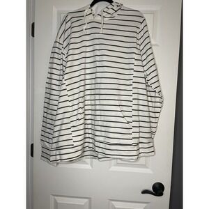 Motherhood Plus Size Striped maternity nursing sweatshirt hooded 3xl  Nwt